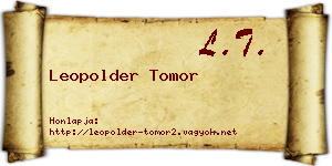 Leopolder Tomor névjegykártya